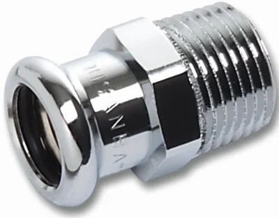 Liitin muhvi-kierre (puristus) 16243G D12XR3/8UK KROM.