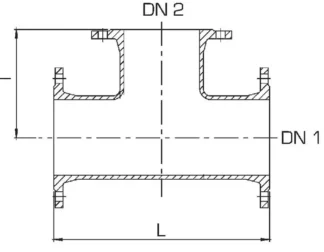 Laippahaarayhde PAM T T/DN150-100/90AST./EPOKSOITU