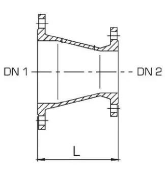 Laippasupistusyhde PAM FFR FFR/DN200-150/EPOKSOITU