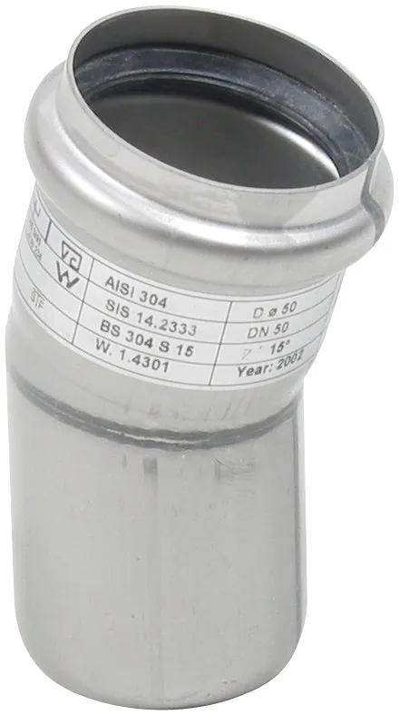 Kulmayhde BLÜCHER EUROPIPE ø50-15°/AISI316L/EPDM