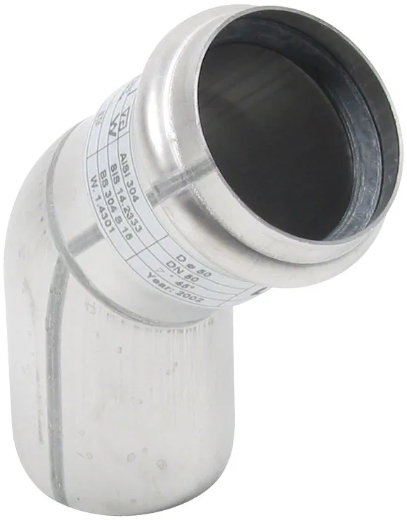 Kulmayhde BLÜCHER EUROPIPE ø50-45°/AISI316L/EPDM