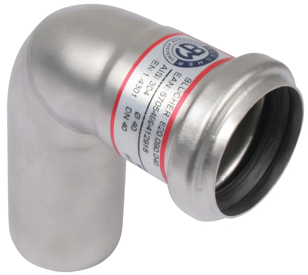 Kulmayhde BLÜCHER EUROPIPE ø40-87,5°/AISI316L/EPDM