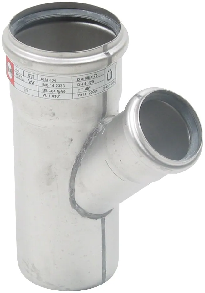 Haarayhde BLÜCHER EUROPIPE ø75-50/45°/AISI316L/EPDM