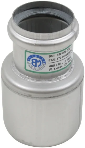 Laajennusyhde BLÜCHER EUROPIPE ø50-75/AISI316L/EPDM