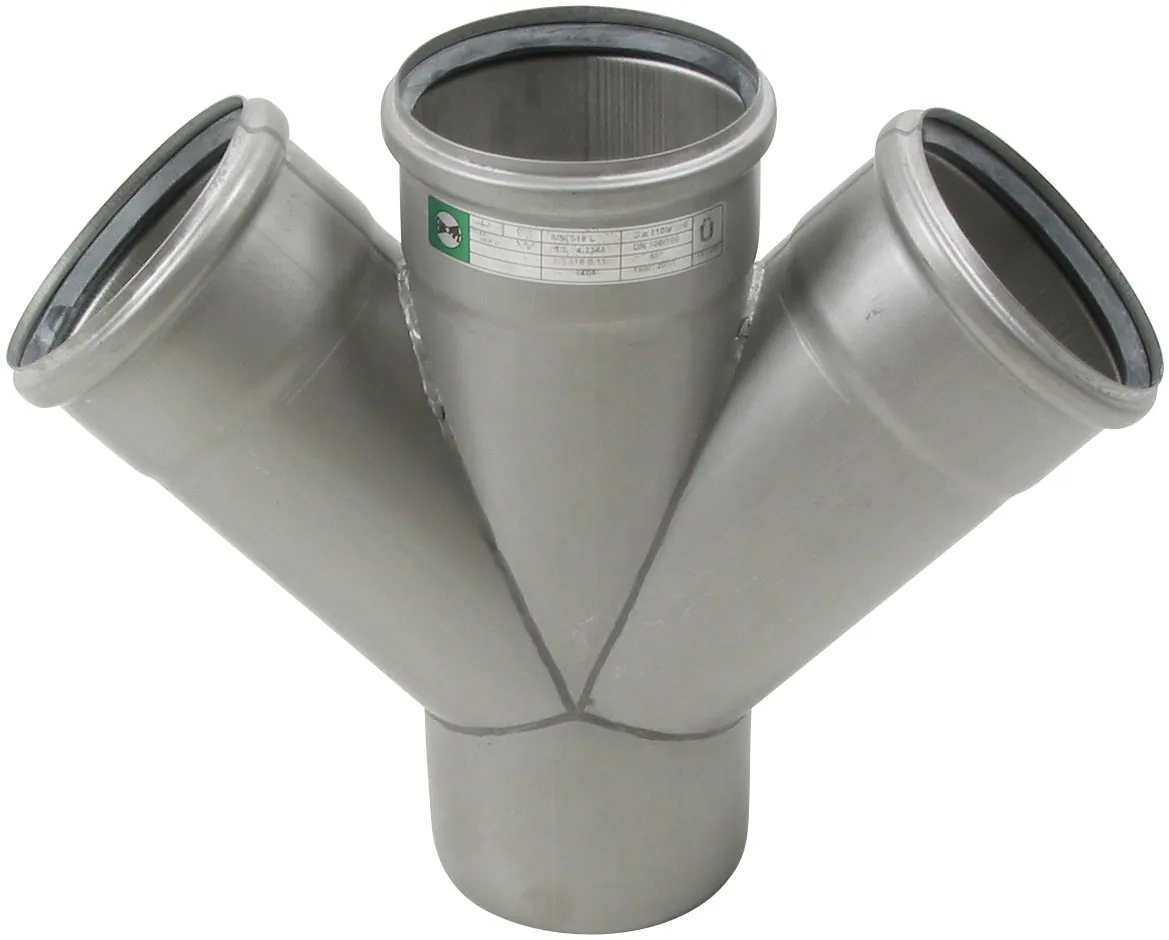 Kaksoishaarayhde BLÜCHER EUROPIPE ø110-110/45°/AISI316L/EPDM