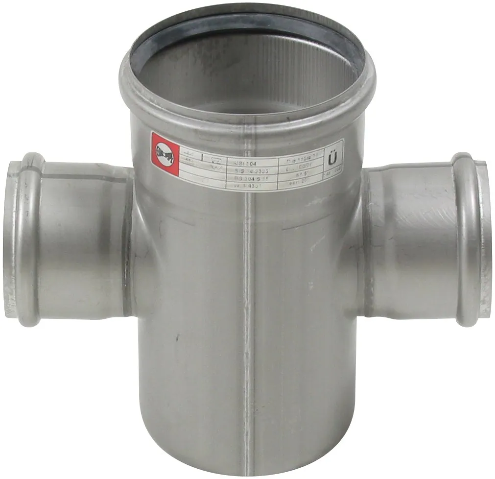 Kaksoishaarayhde BLÜCHER EUROPIPE ø110-75/87.5°/AISI316L/EPDM