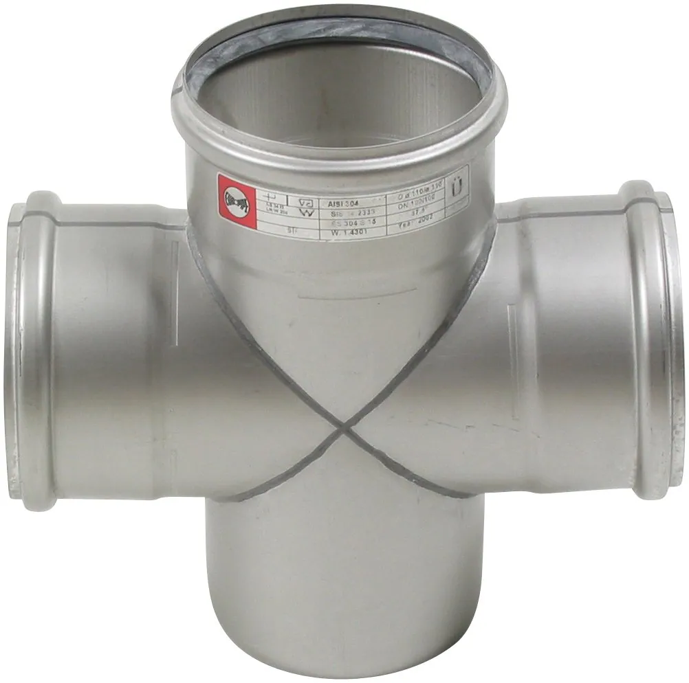 Kaksoishaarayhde BLÜCHER EUROPIPE ø110-110/87.5°/AISI316L/EPDM