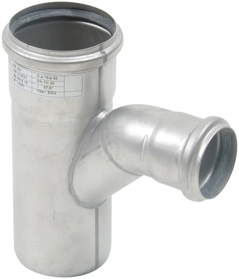 Haarayhde pyöristetty BLÜCHER EUROPIPE ø75-50/87.5°/AISI316L/EPDM