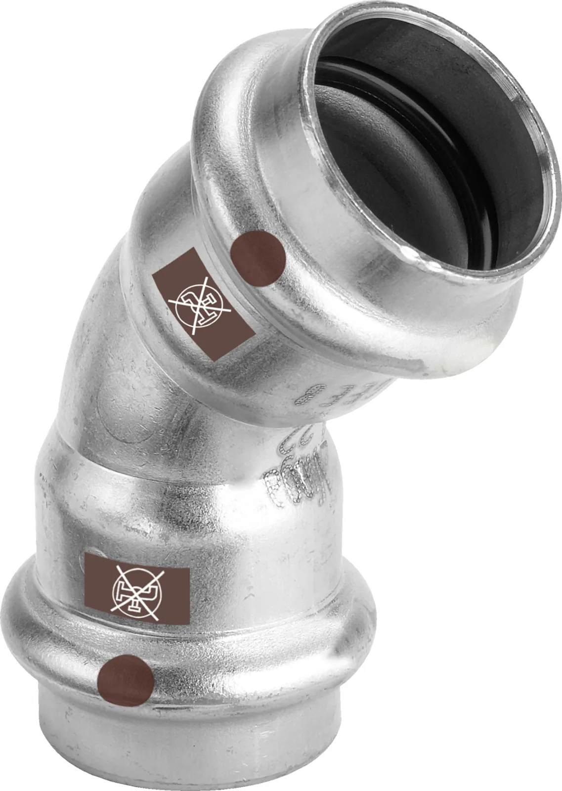 Puristuskäyrä muhvi-muhvi VIEGA TEMPONOX RST 1726/15/45º
