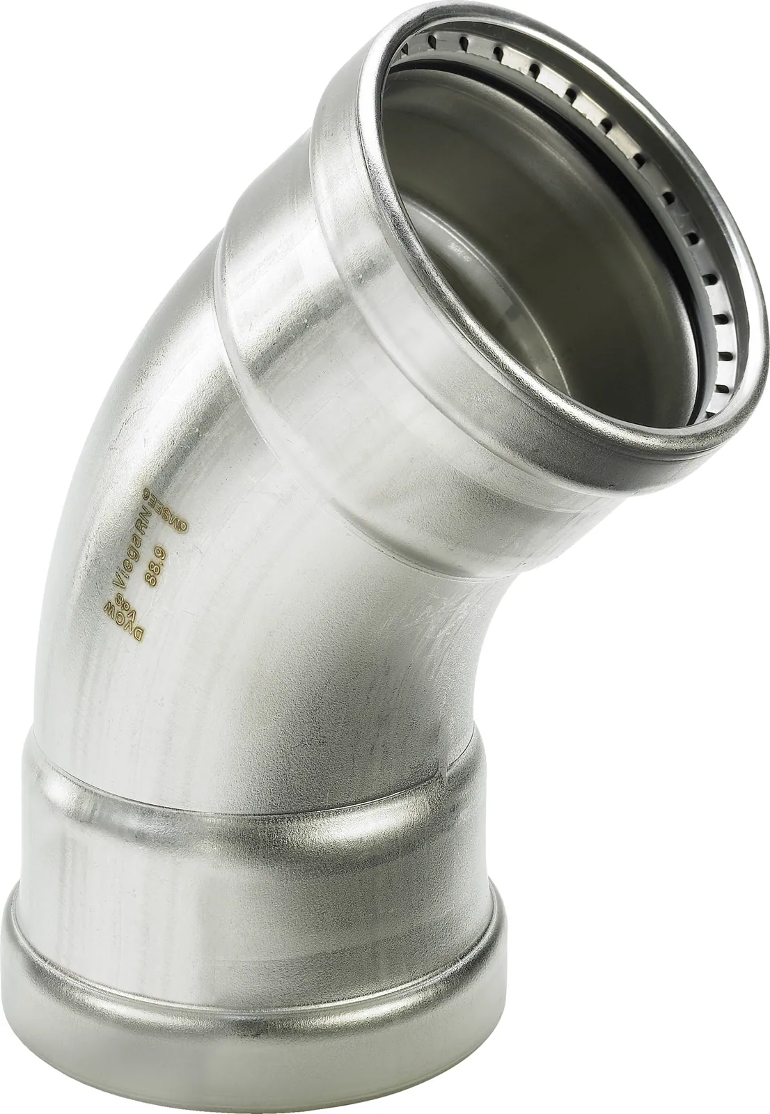 Puristuskäyrä muhvi-muhvi VIEGA SANPRESS INOX 2326.XL/DU 88.9/45AST.