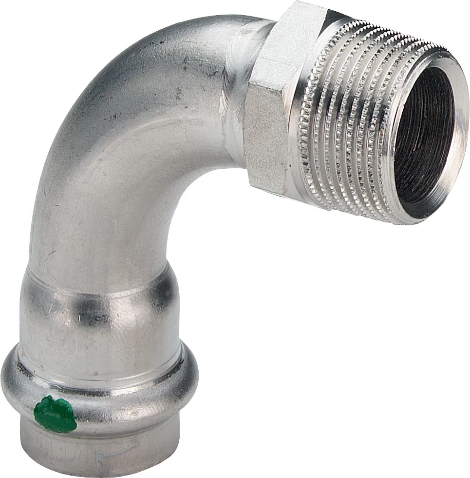 Puristuskäyrä muhvi-kierre VIEGA SANPRESS INOX HST 2314/DU18/R3/4UK/90AST