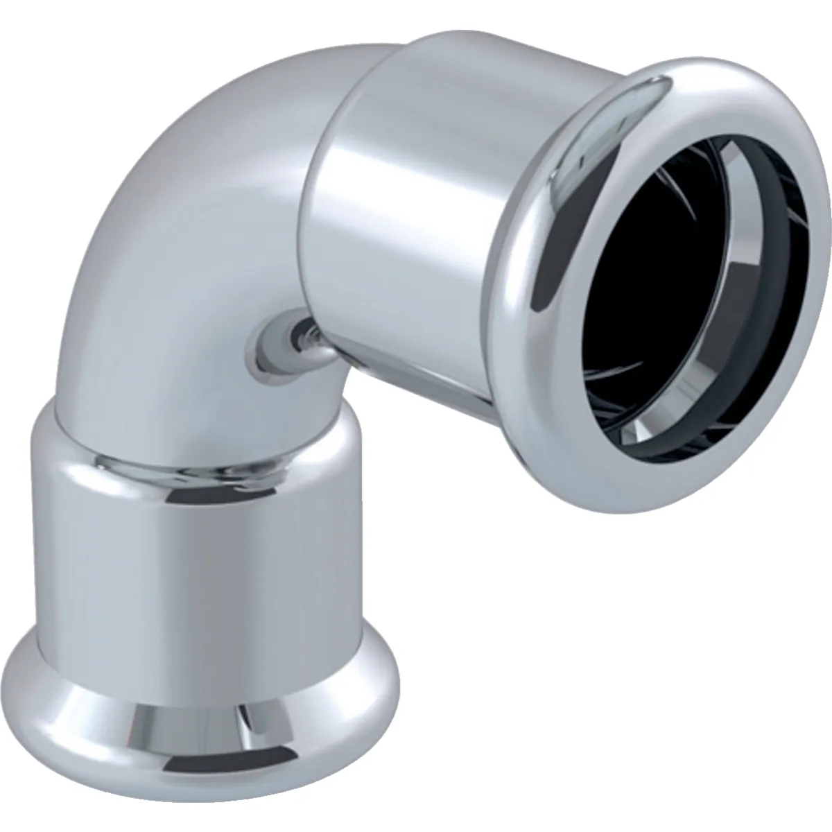Puristuskäyrä muhvi-muhvi Geberit Mapress kromattu Cu 90º kromattu Cu 18mm
