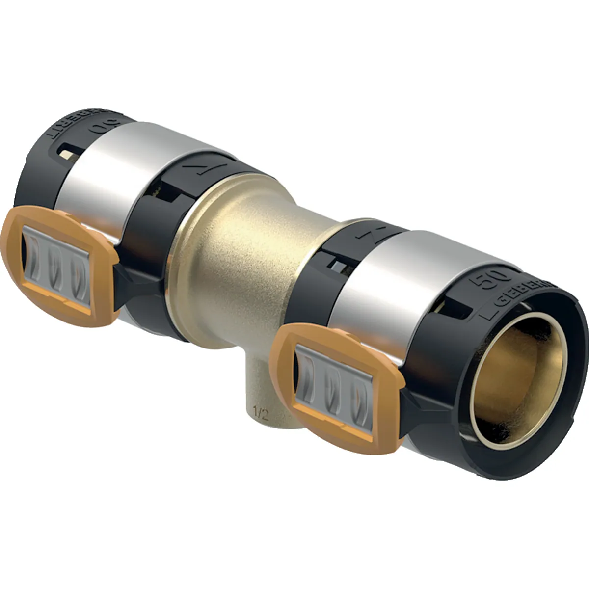 Puristus T-haara muhvi-kierre Geberit FlowFit Sisäkierteellä d63-Rp2-63