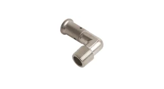 Puristuskulma muhvi-kierre Henco  	Henco PVDF Puristusliittimet 16mm x 1/2" UK, 90 ast. DZR
