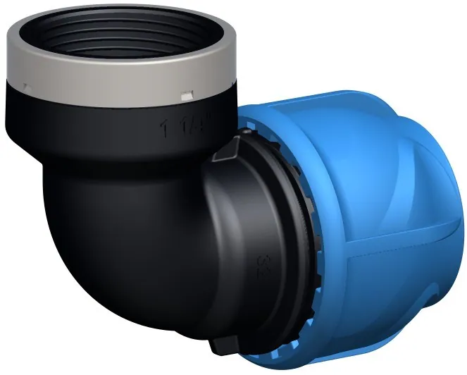 Puristus-/kierreliitin kulma i-JOINT PN16 d20-1/2" 90º, kierremuh.