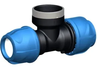 Puristus-/kierreliitin T-haara i-JOINT PN16 d40-11/2" 90º, kierremuh.
