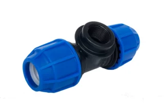 Puristus-/kierreliitin T-haara AVK 1110/08 63mm x 1 1/2"sk x 63mm