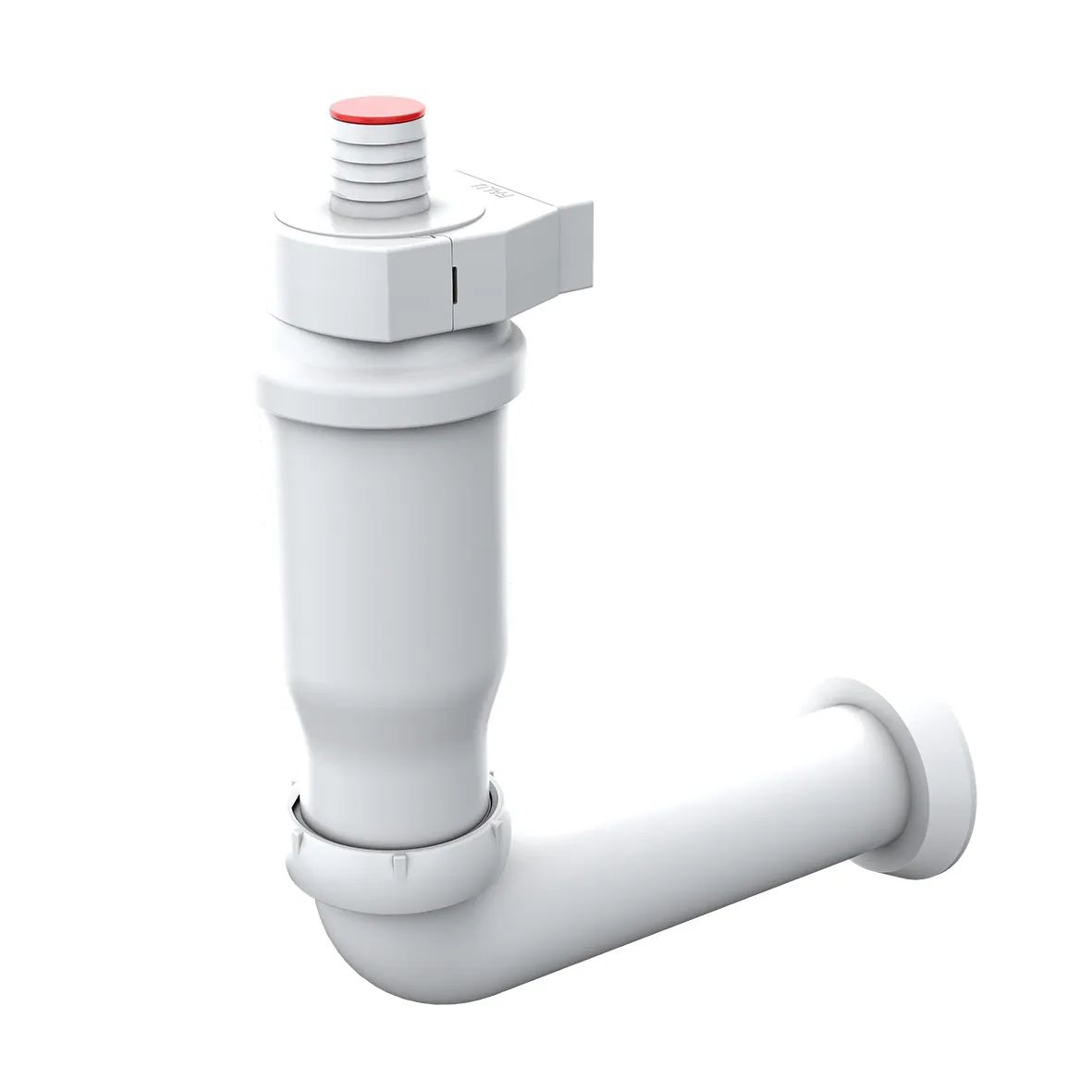 Pesukonesuppilo vesilukolla FALUPLAST Falu 40mm PP/TPE valk