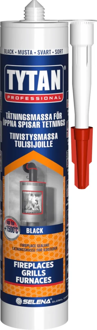 Asennuspasta Tytan Tulisijamassa musta 310 ml