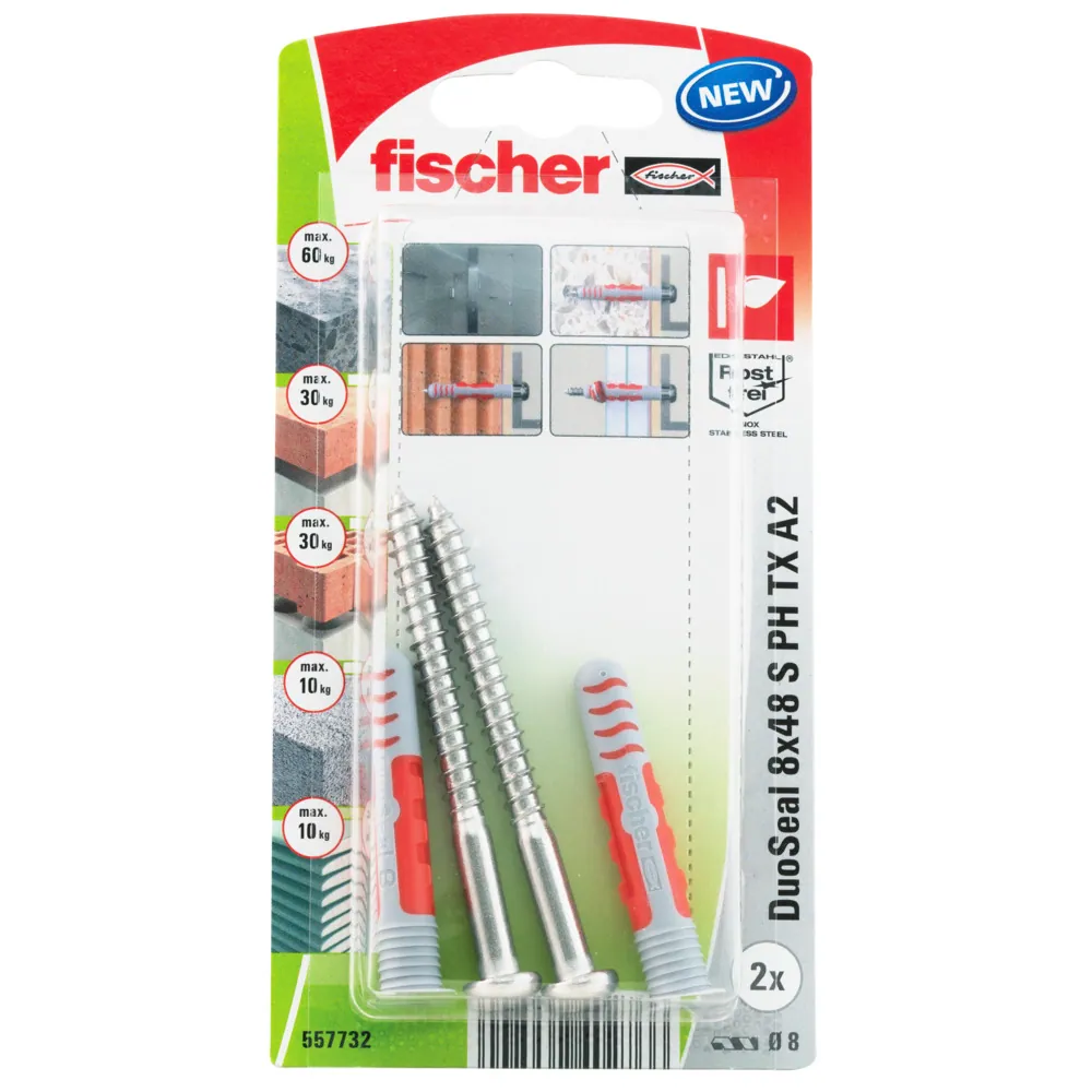 Yleistulppa fischer DuoSeal DUOSEAL 8x48IP TULPPA/RUUVI A2