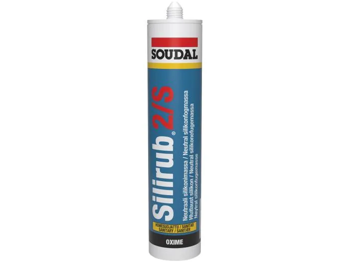 Silikonimassa SOUDAL Silirub 2/S, kirkas