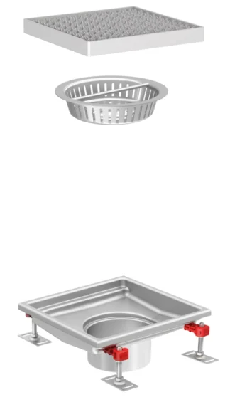 Lattia-allaspaketti ACO ACO COLLECT BOX 270x300-60 D200 AISI304