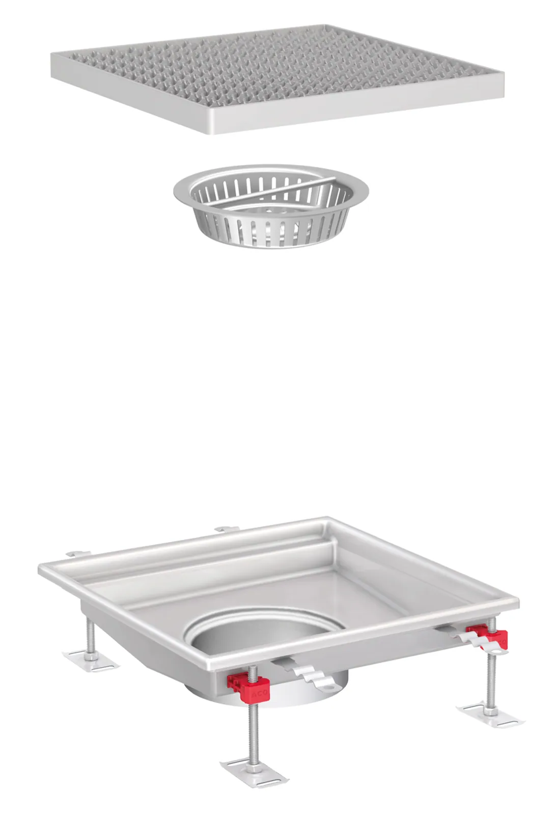 Lattia-allaspaketti ACO ACO COLLECT BOX 370x400-60 D200 AISI304