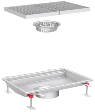 Lattia-allaspaketti ACO ACO COLLECT BOX 470x800-60 D200 AISI304