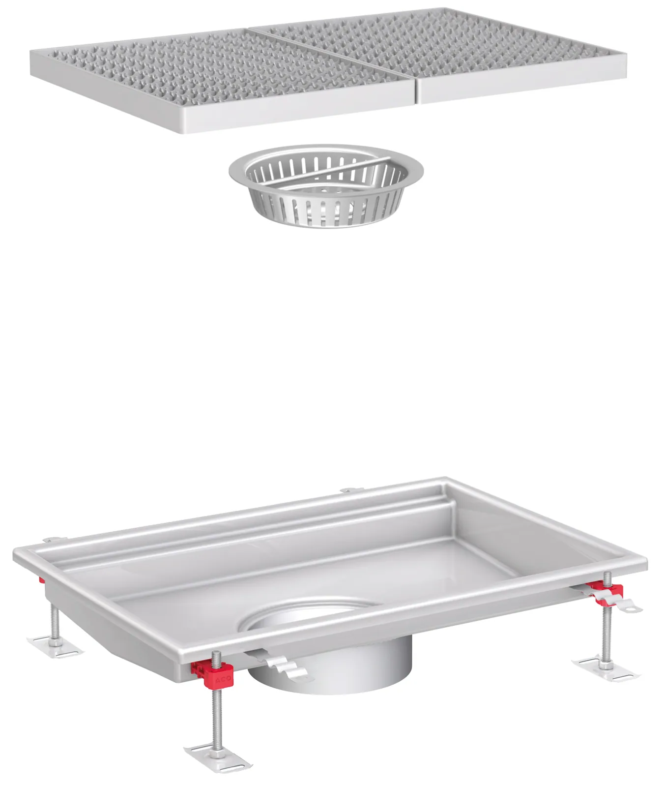 Lattia-allaspaketti ACO ACO COLLECT BOX 470x800-60 D200 AISI304