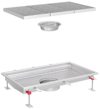 Lattia-allaspaketti ACO ACO COLLECT BOX 570x900-70 D200 AISI304