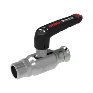 Palloventtiili puristusliitos BROEN Full Flow 22x3/4"UK, DN20, matala