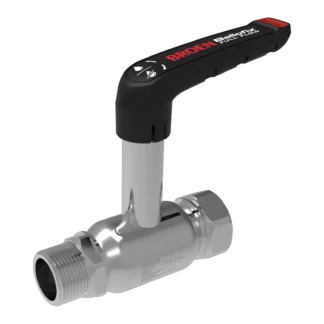 Palloventtiili kiertein BROEN Full Flow 1 1/4"SKx1 1/4"UK, DN32, korke