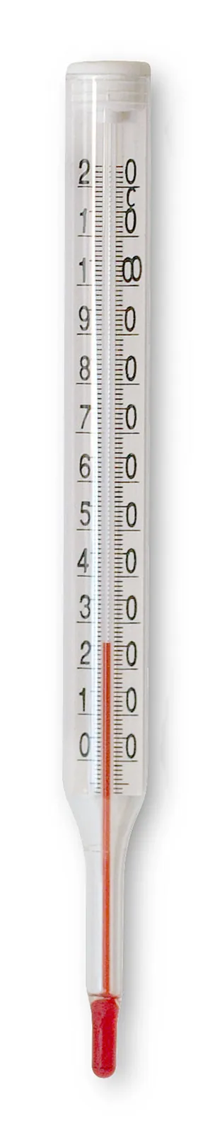 Lämpömittari lasi suora SUOMEN LÄMPÖMITTARI 0-+130sininen neste L=200/TARK