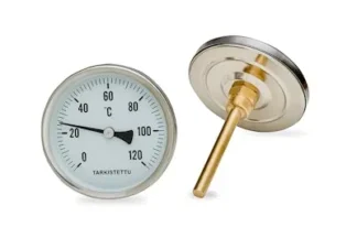 LÄMPÖMITTARI Ø100 1/2 L=100mm 0-120C TAKAKIINN.