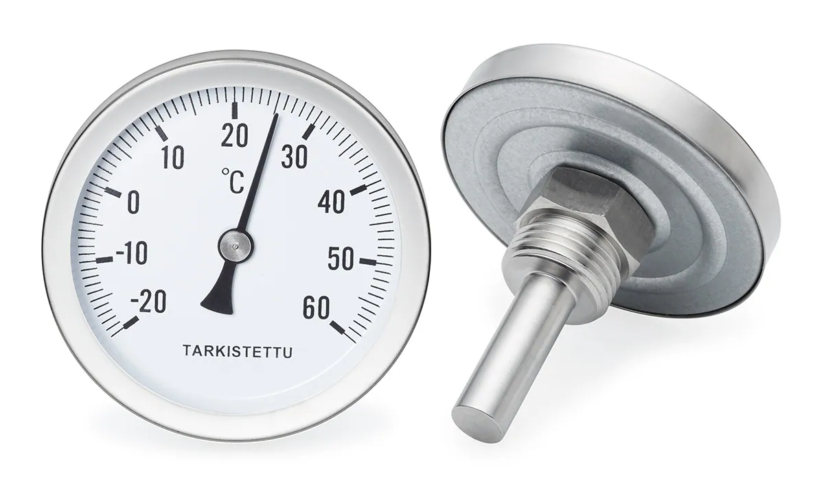 Lämpömittari vaakamalli SUOMEN LÄMPÖMITTARI R 1/2- 63/L= 45/-20+ 60C/RST.