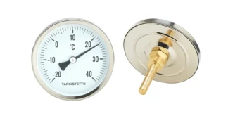Lämpömittari vaakamalli SUOMEN LÄMPÖMITTARI R 1/2-100/L= 65/-20+ 40C/MESS.