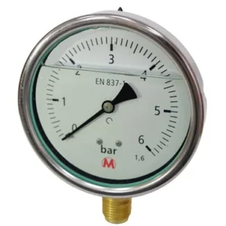PAINEMITTARI MA100 VAIMENNUS Ø100 0-6bar A1/2 117 TL1,6