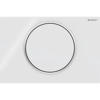 Huuhtelupainike, mekaaninen Geberit Sigma10 Round, valkoinen/kromattu