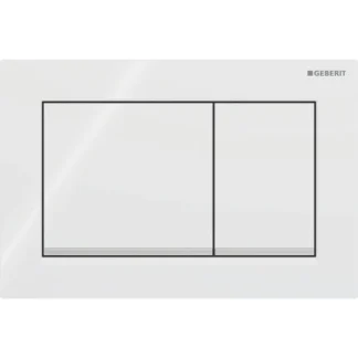Huuhtelupainike, mekaaninen Geberit Omega20 Square, valkoinen/kromattu