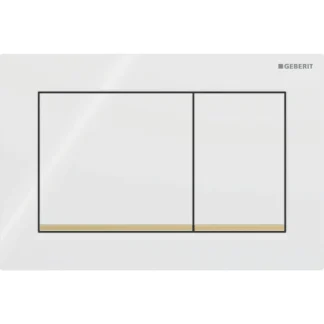 Huuhtelupainike, mekaaninen Geberit Omega20 Square, valkoinen/kullattu