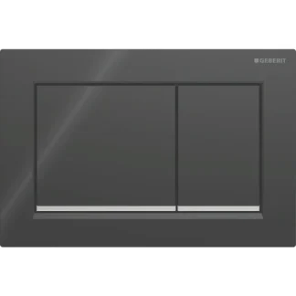 Huuhtelupainike, mekaaninen Geberit Omega20 Square, musta/kromattu
