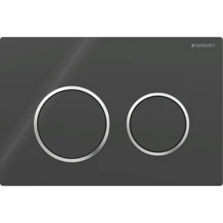 Huuhtelupainike, mekaaninen Geberit Omega20 Round, musta/kromattu