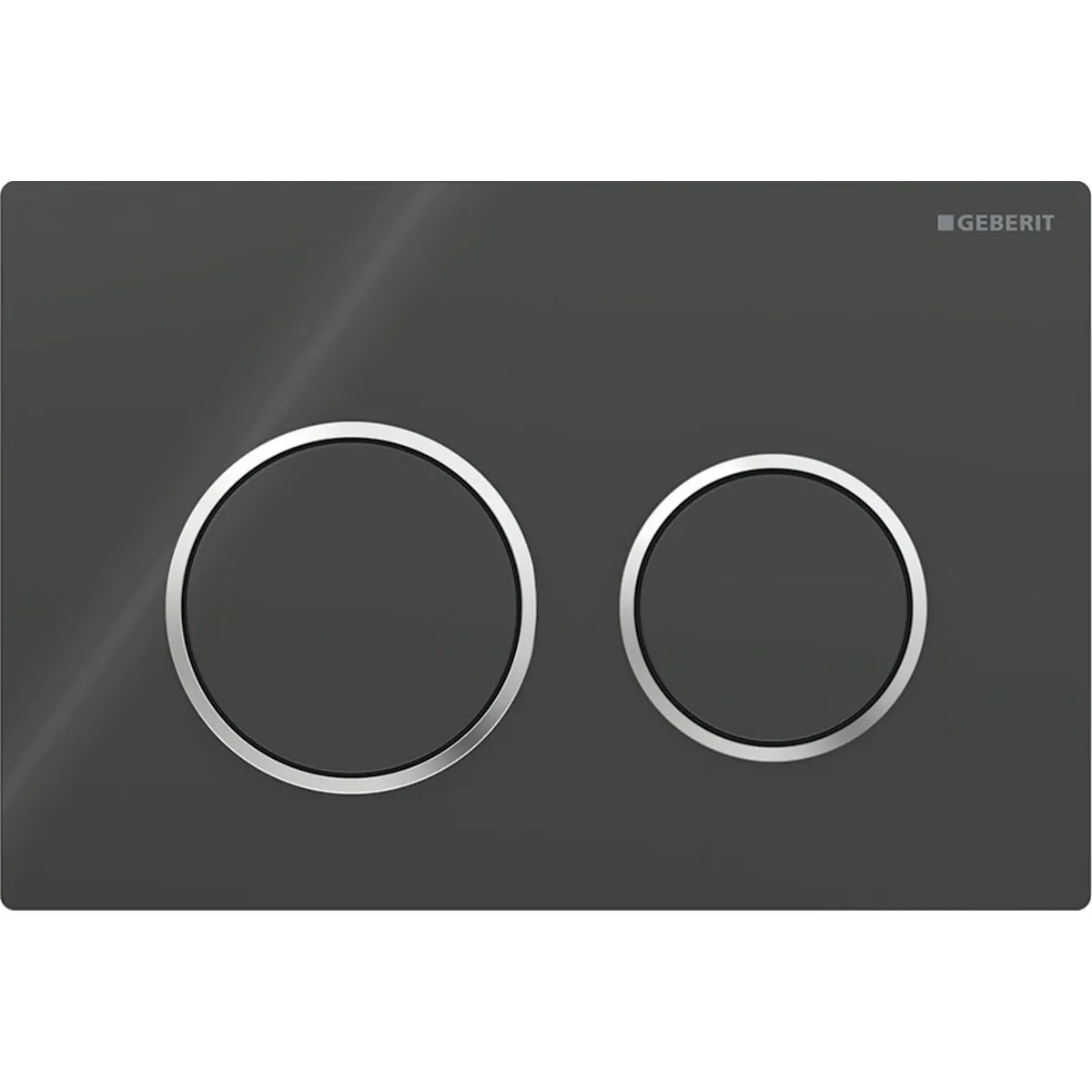 Huuhtelupainike, mekaaninen Geberit Omega20 Round, musta/kromattu