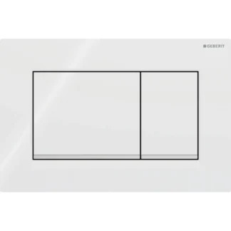 Huuhtelupainike, mekaaninen Geberit Sigma20 Square, valkoinen/kromattu