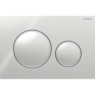 Huuhtelupainike, mekaaninen Geberit Sigma20 Round, kromattu/mattakromattu