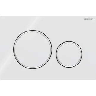 Huuhtelupainike, mekaaninen Geberit Sigma20 Round, valkoinen/kromattu