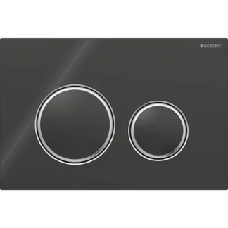 Huuhtelupainike, mekaaninen Geberit Sigma50 Round, kromattu/musta