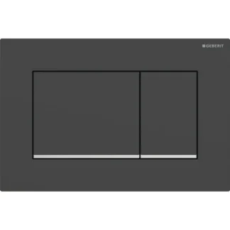 Huuhtelupainike, mekaaninen Geberit Sigma20 Square, mattamusta/kromattu