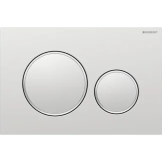 Huuhtelupainike, mekaaninen Geberit Sigma20 Round, mattakromi/kromattu