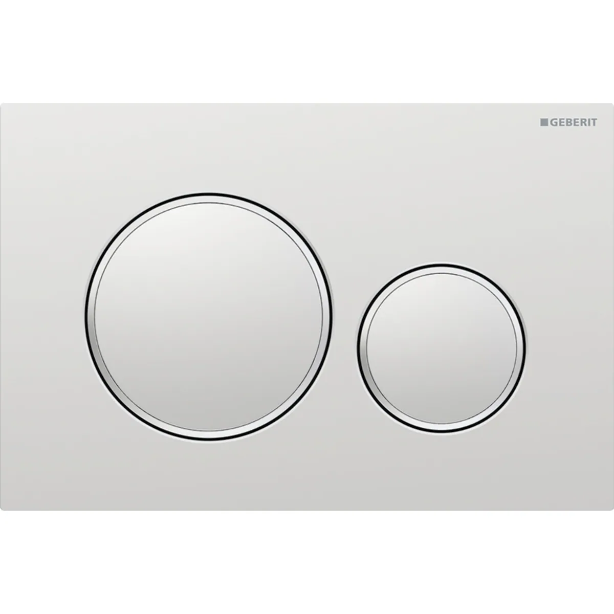 Huuhtelupainike, mekaaninen Geberit Sigma20 Round, mattakromi/kromattu